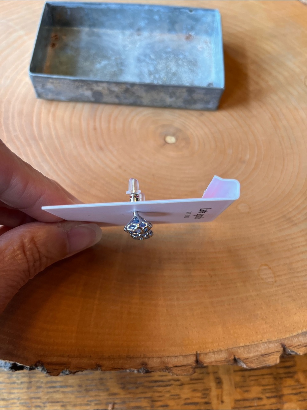 Kate Spade NY “Something Sparkly” Spade Studs Silver & Blue New - Picture 5 of 5